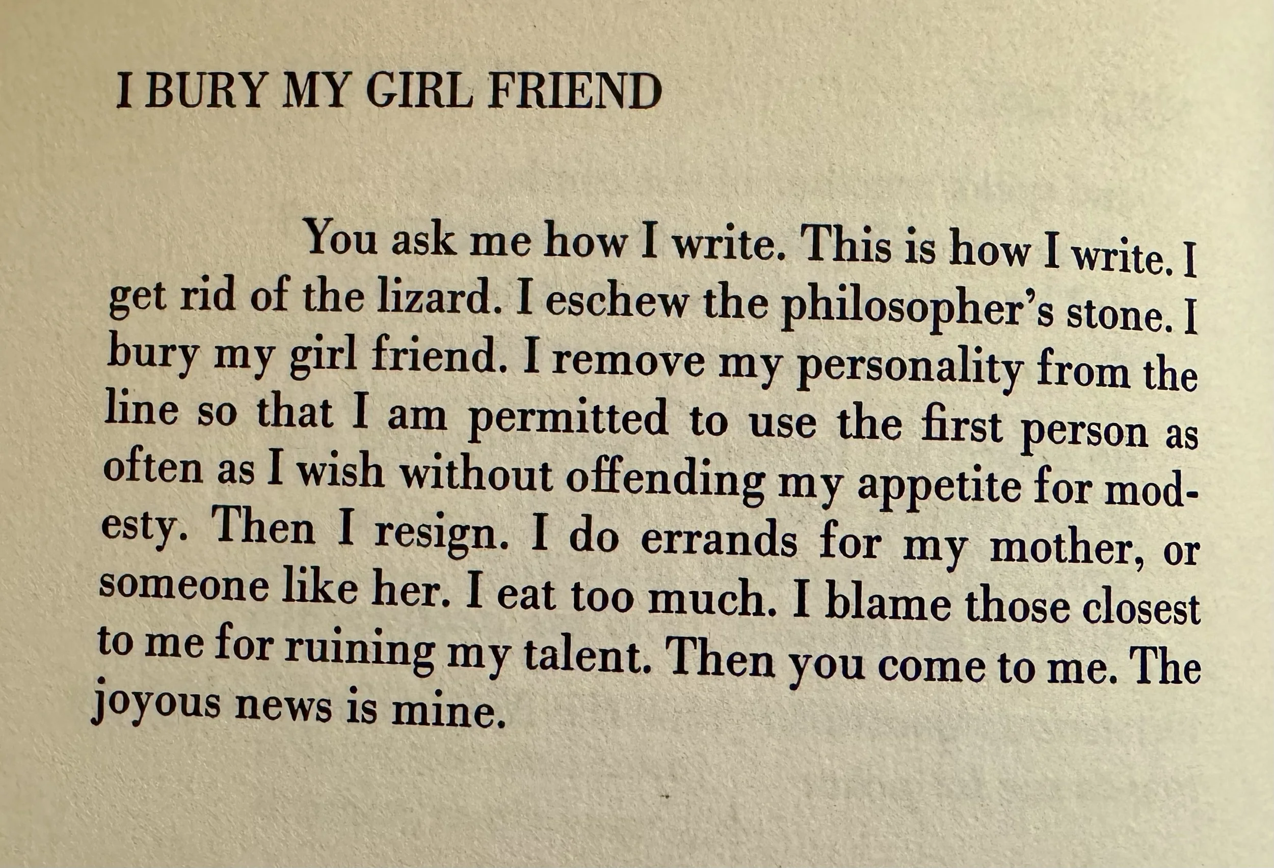 “I bury my Girlfriend” — poem from Death of a Lady’s Man by Leonard Cohen