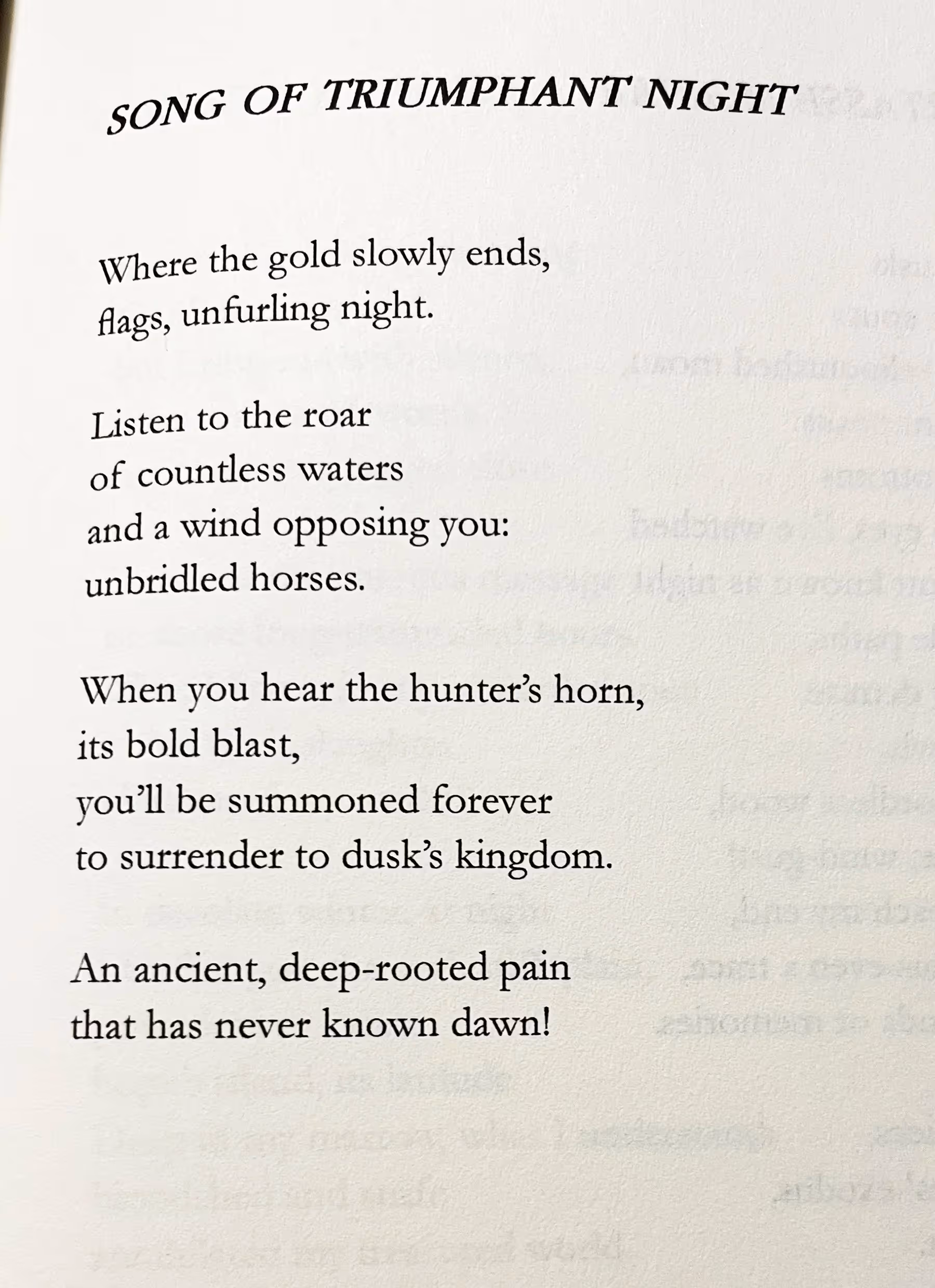 song of triumphant night poem salvador espriu cyrus cassells translation