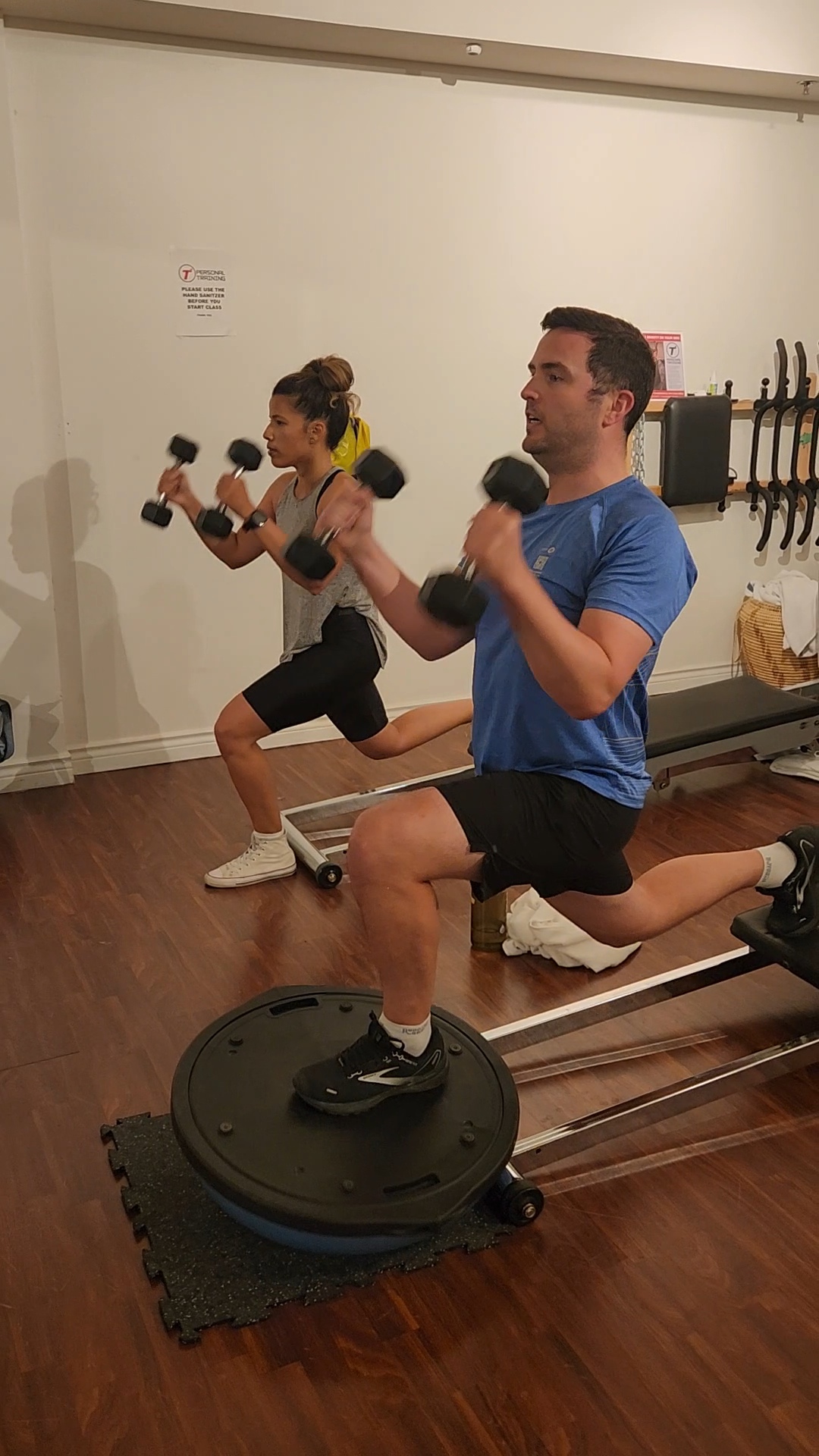 Gravity training session using a Total Gym system at Tsquared Personal Training in Downtown Vancouver