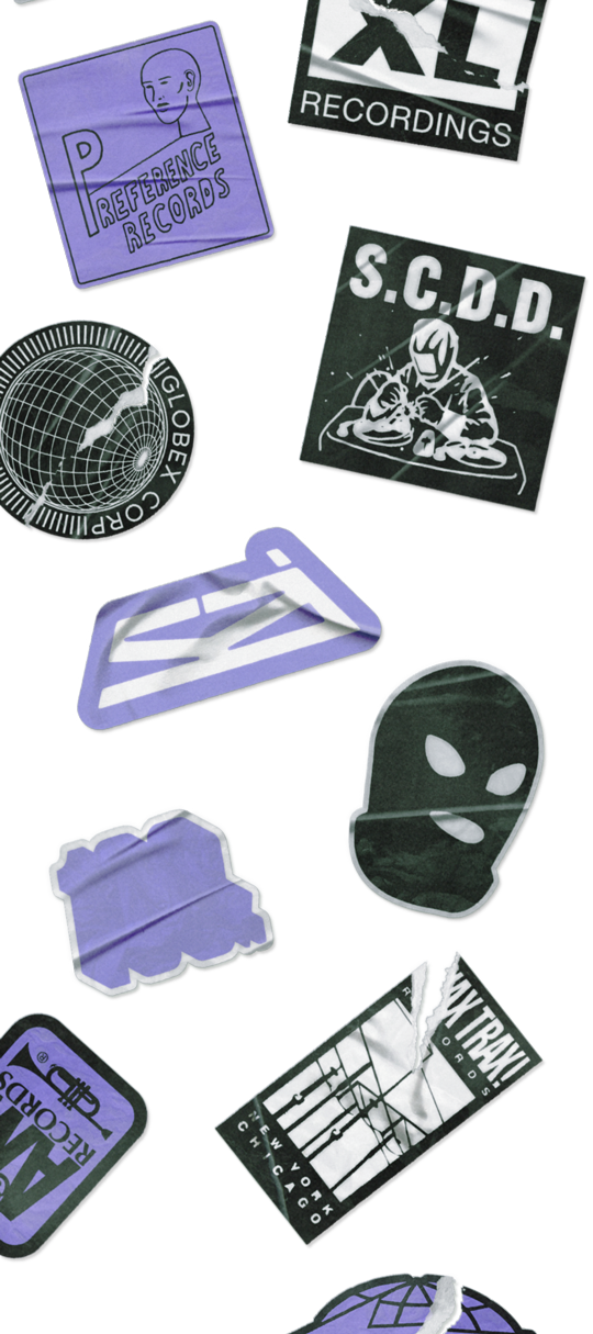 Sticker decoration for Violet Radio