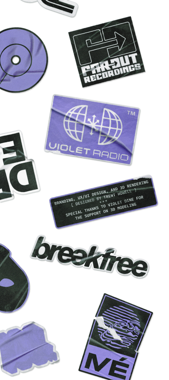 Sticker decoration for Violet Radio