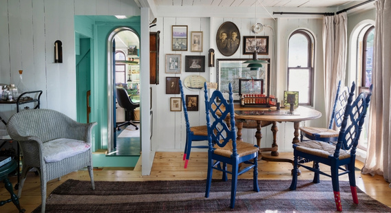 The interior of a Martha's Vineyard campground cottage.