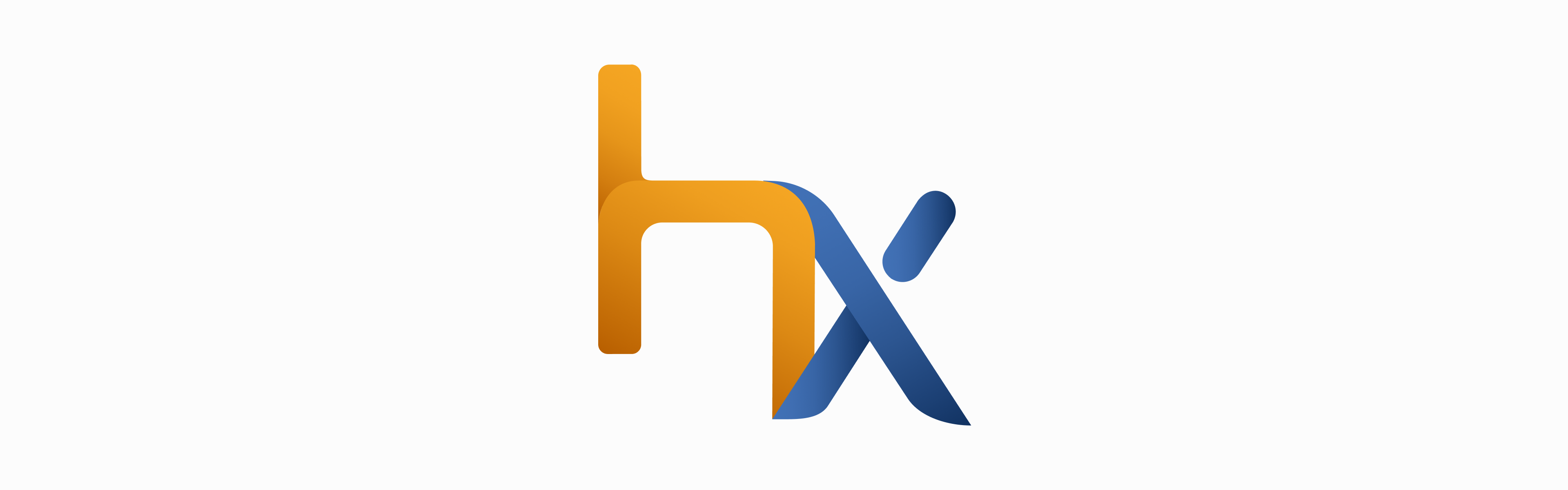 HX logo: stylized lowercase letters 'h' in orange and 'x' in blue on a light gray background.