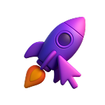 3D Rocket Icon