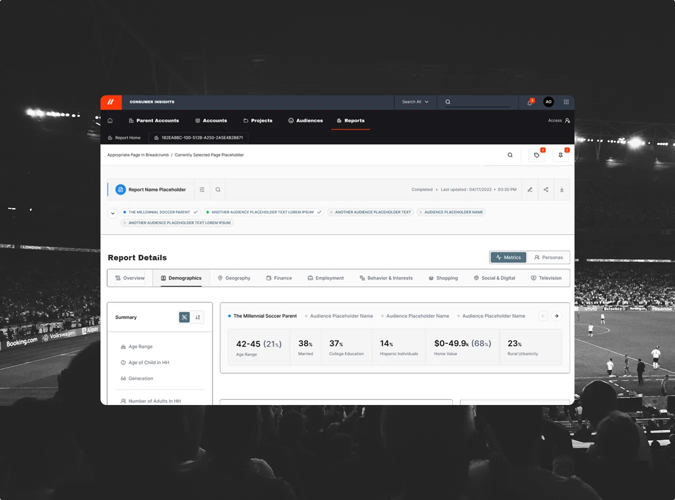 لوحة معلومات قابلة للتخصيص