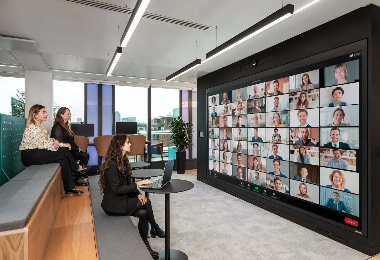 Innovation technology connects in-office and remote teams and elevates workplace experience. 