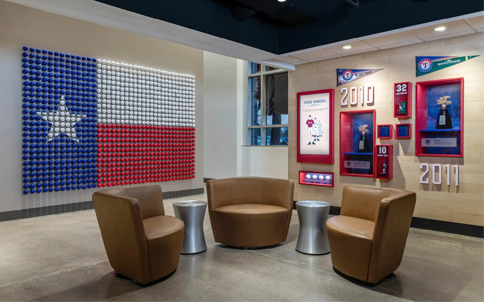 The waiting area includes Rangers artifacts, trophies and a unique digital uniform-builder.