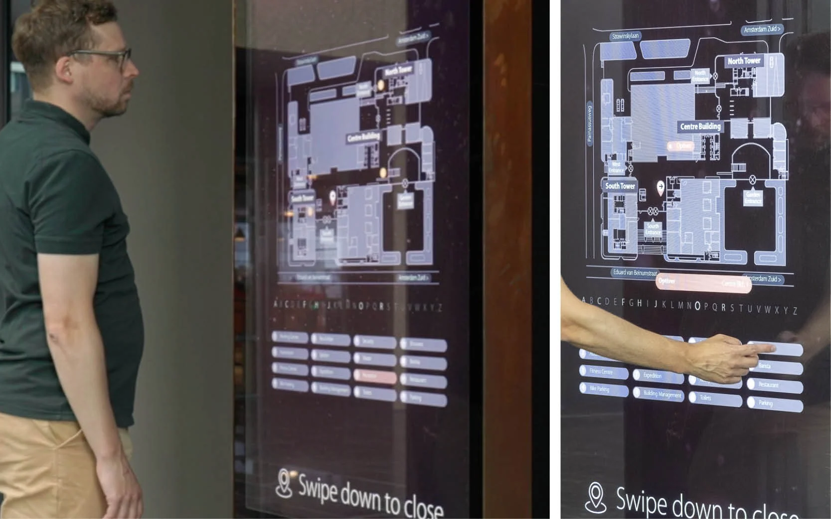 Clear, practical information and wayfinding is of primary importance. The language and visuals of the concierge directories evoke an unexpected level of sophistication and service. 