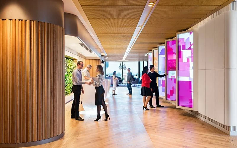 Expectations are set for an extraordinary visitor experience via a future forward check in process, complemented with rich graphics and messaging, animated on a unique interactive digital canvas.