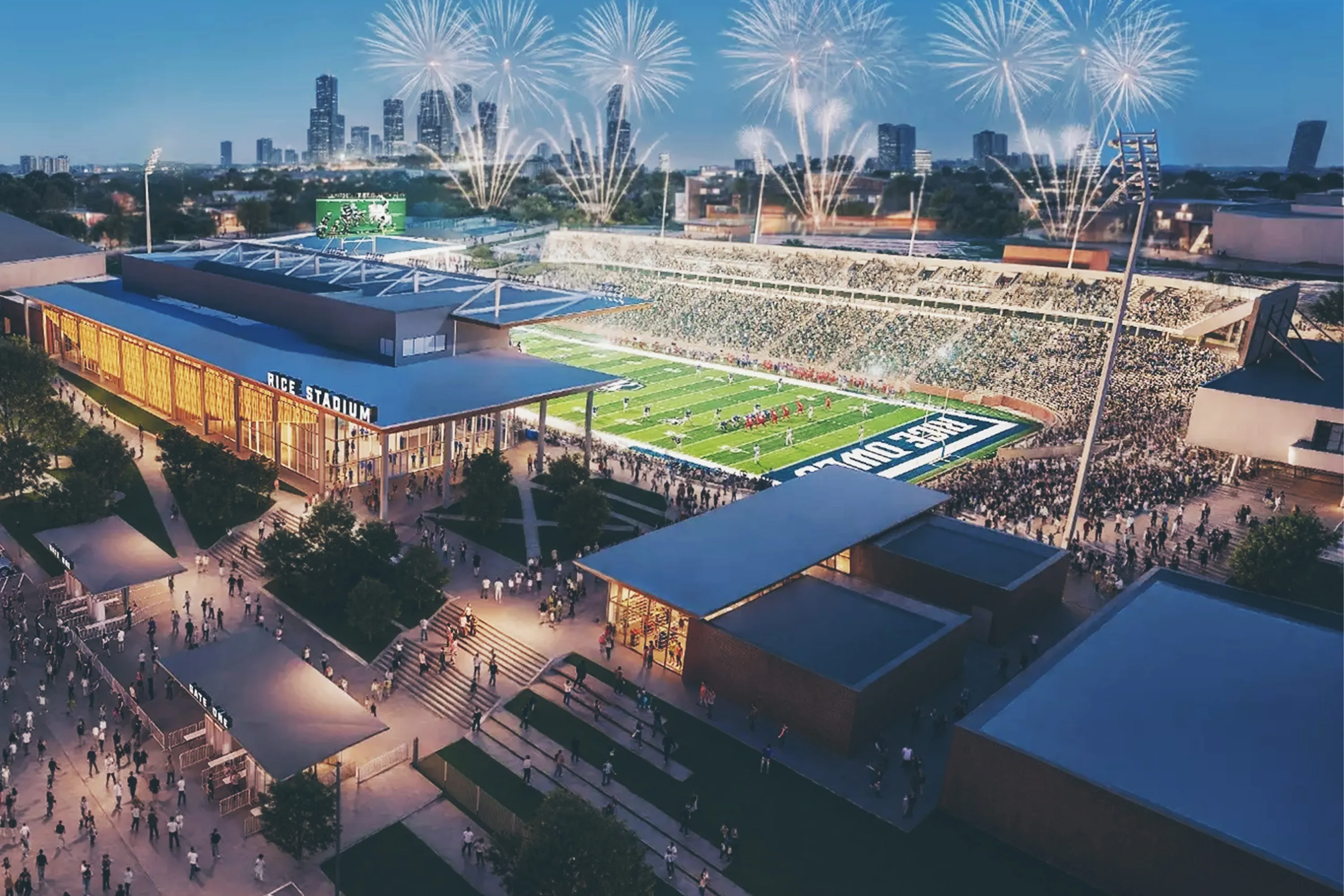 Rice und First Community Credit Union geben einen 20-jährigen Vertrag über die Namensrechte für das Stadion bekannt