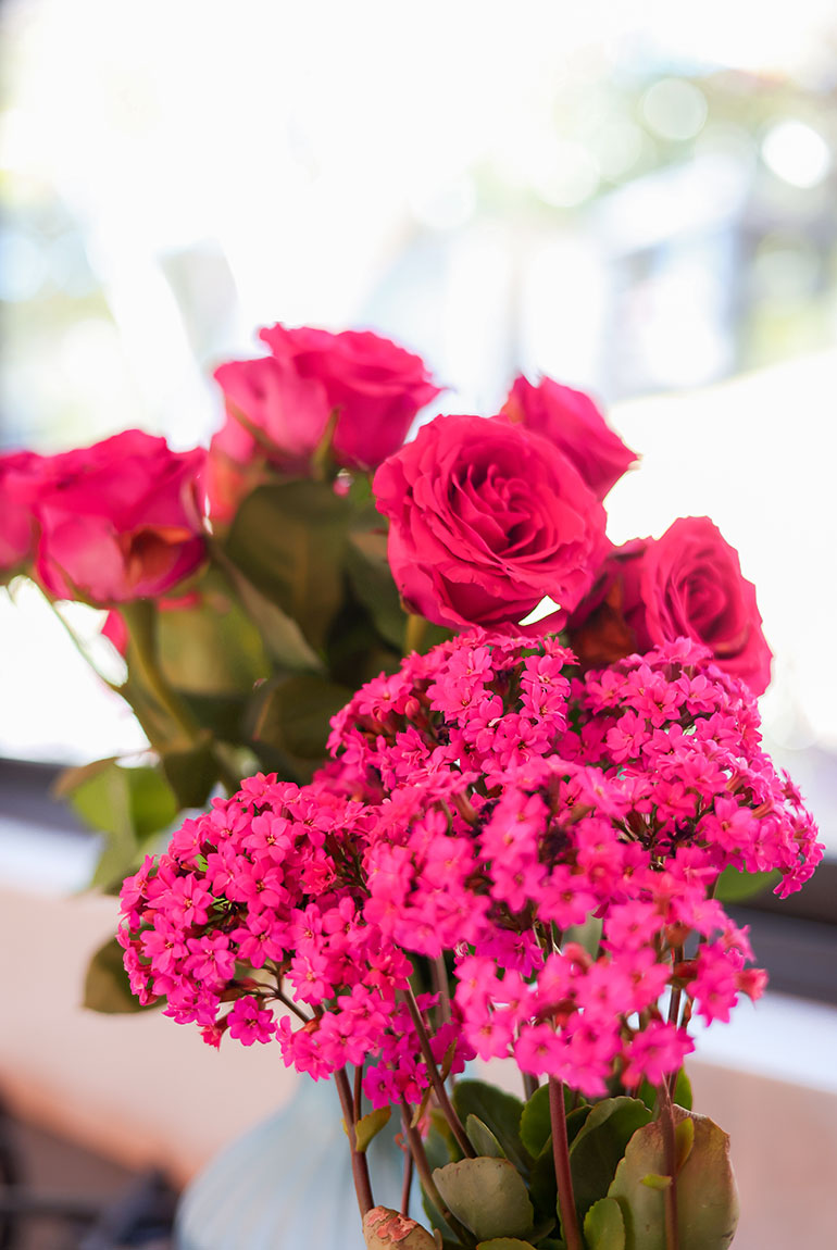 Bouqette of bright pink flowers