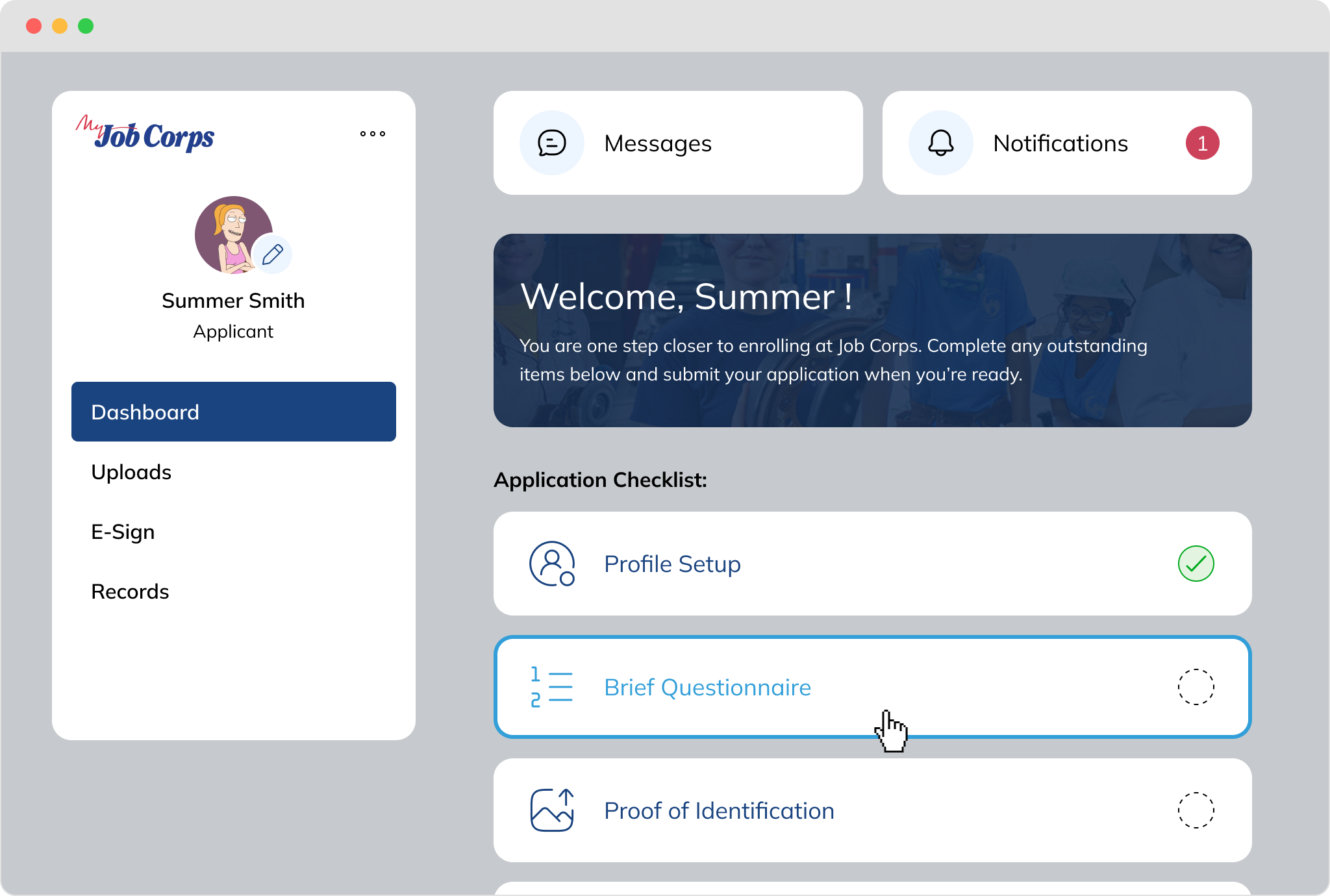 UI mockup