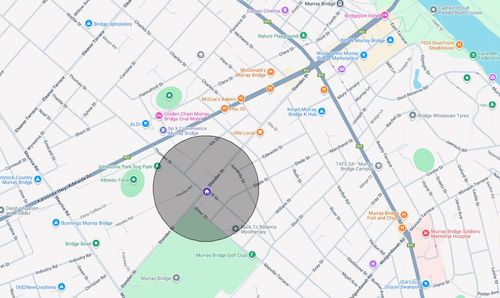 Map showing location of Murray Bridge share house