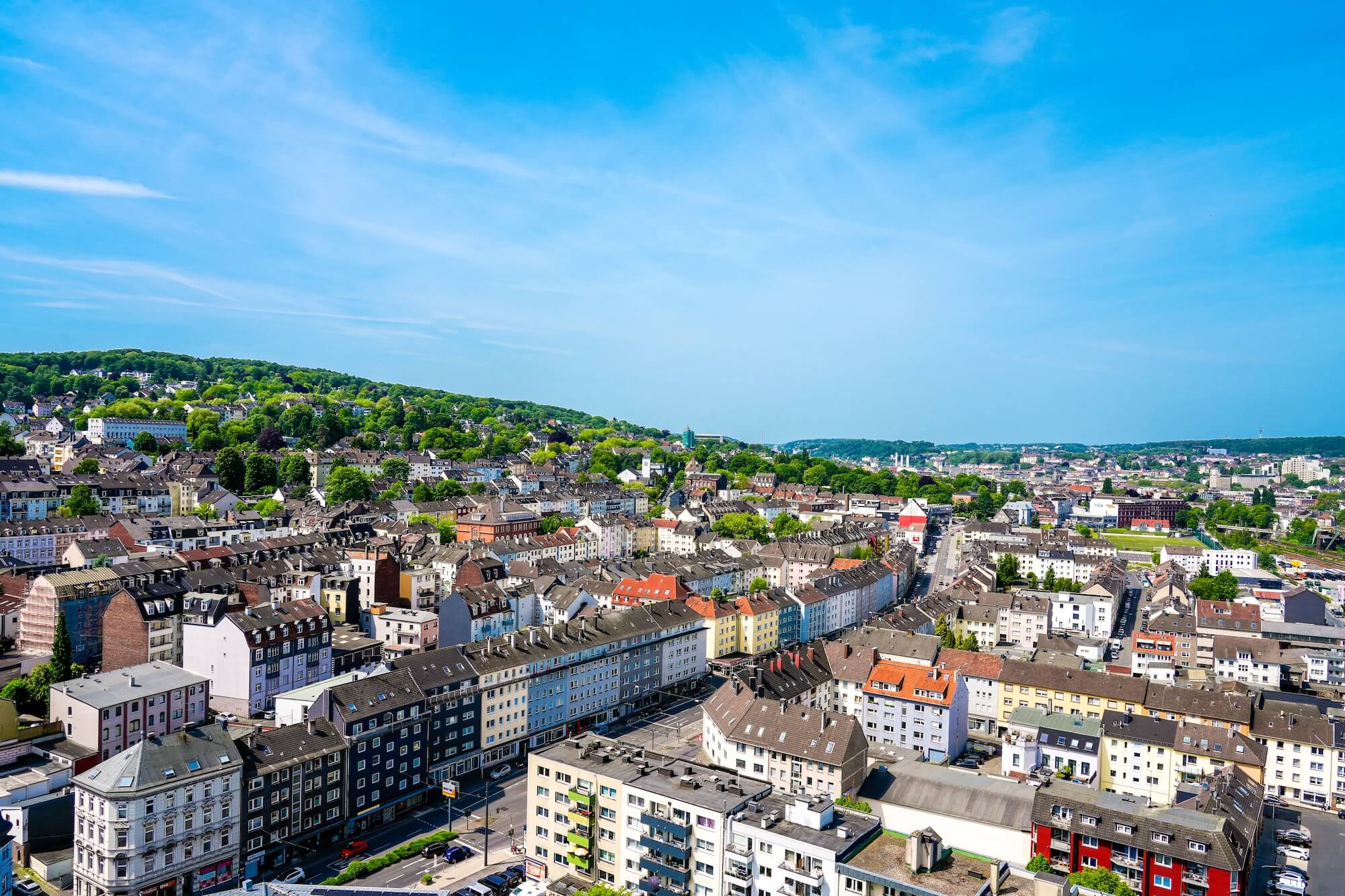 Luftaufnahme der Stadt Wuppertal