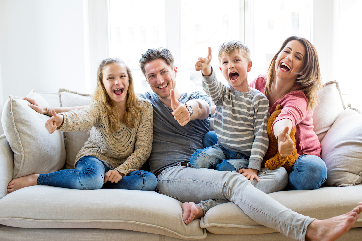 Glückliche Familie Vamo
