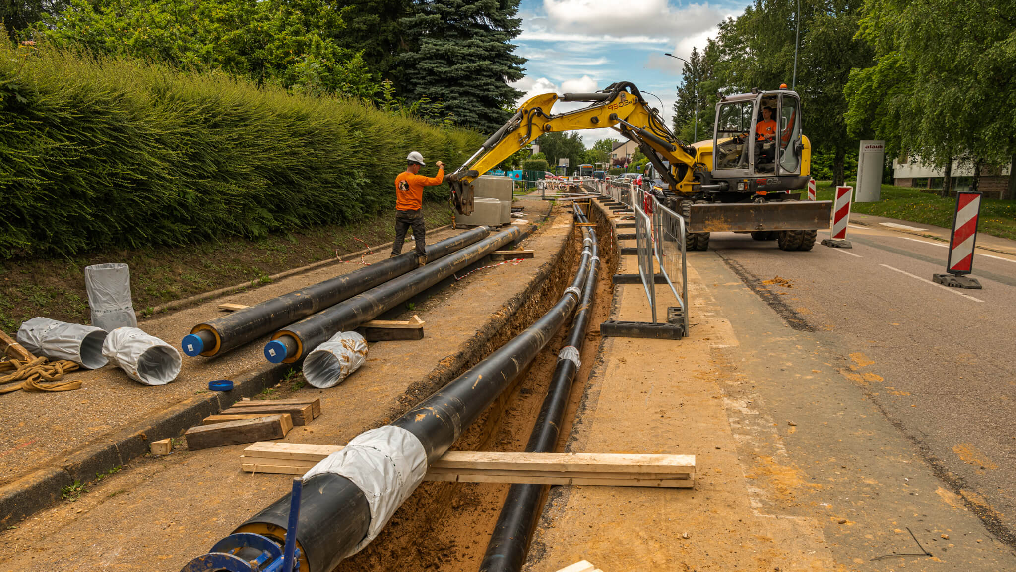 Fernwärme wird verlegt