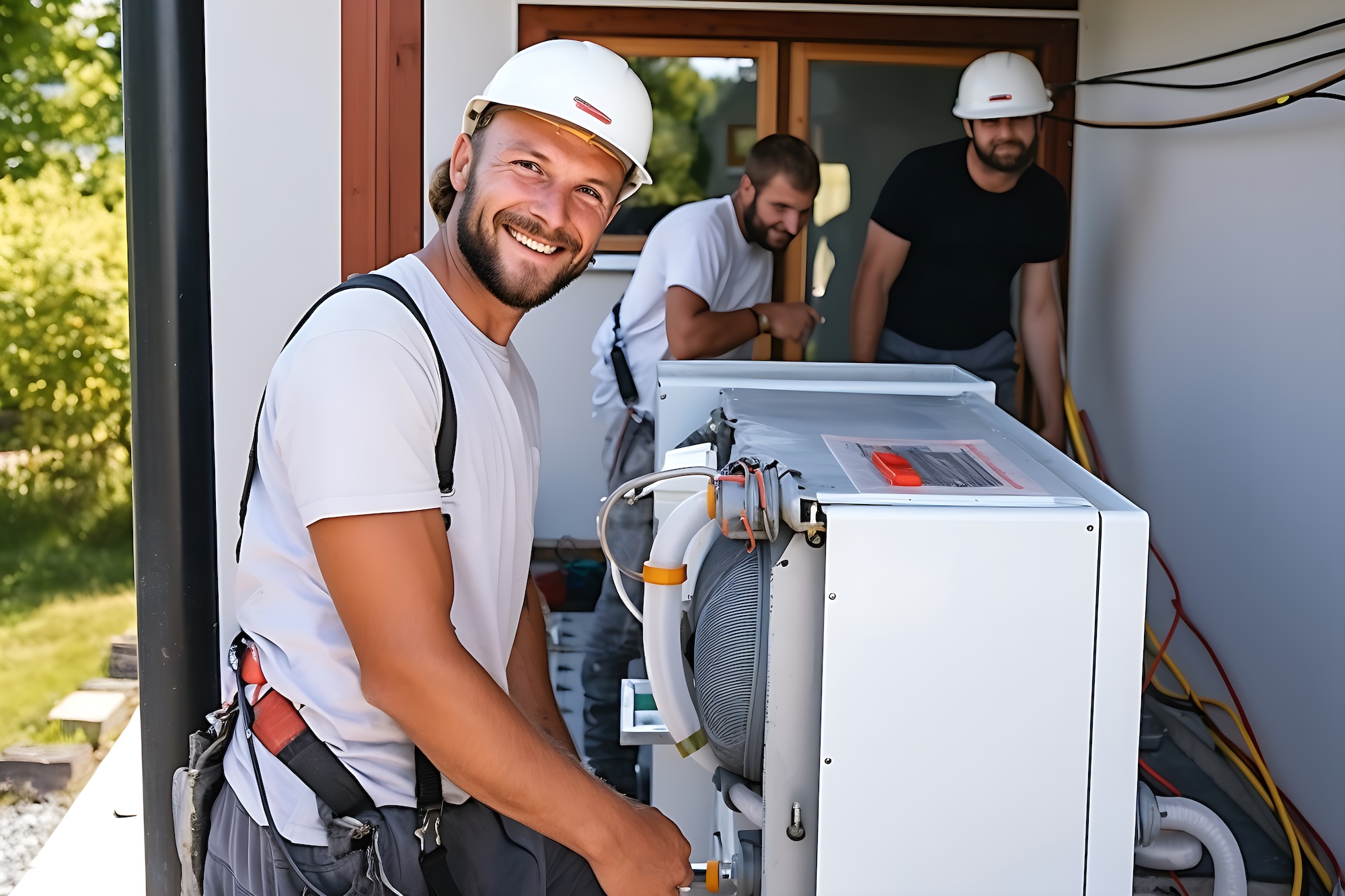 Wärmepumpe nachrüsten: 3 Handwerker bauen eine Wärmepumpe ein
