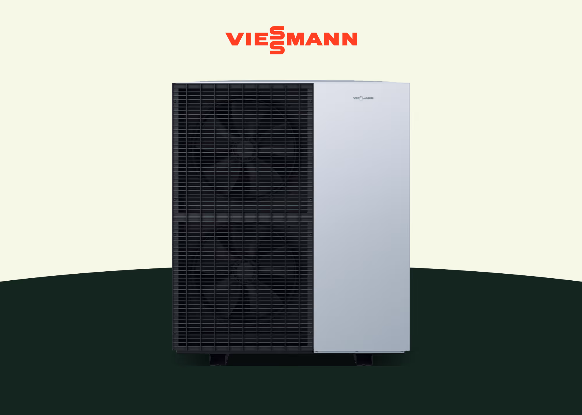 Grafik mit Viessmann Logo und Viessmann Vitocal 150-A