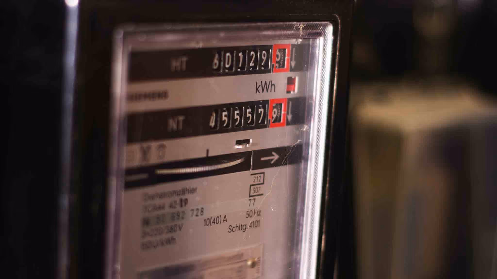 Detailaufnahme eines Stromzählers