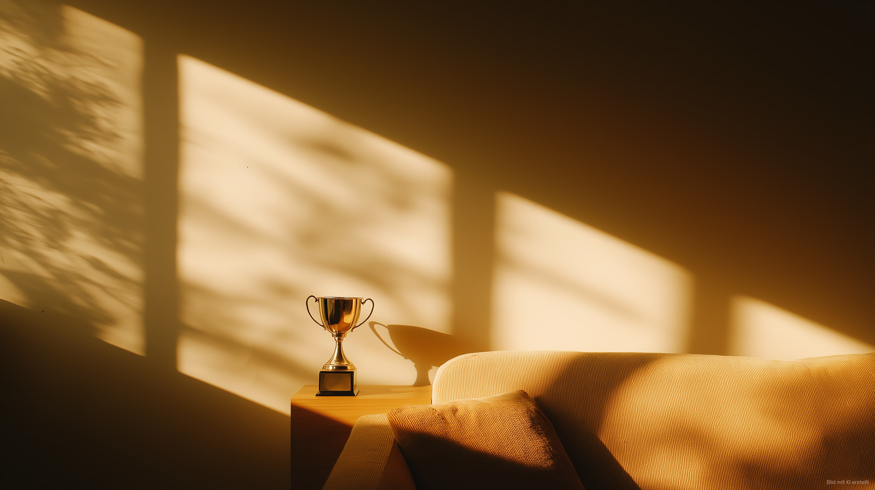 Pokal neben einem Sofa
