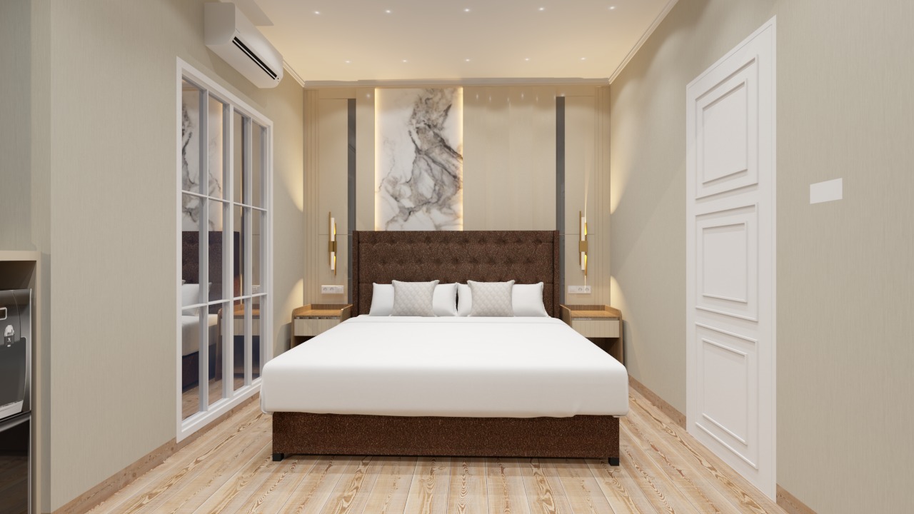 Master Bedroom Interior Design : Elegant & Warm Modern Classic Concept with Functional Arrangement Still in Progress