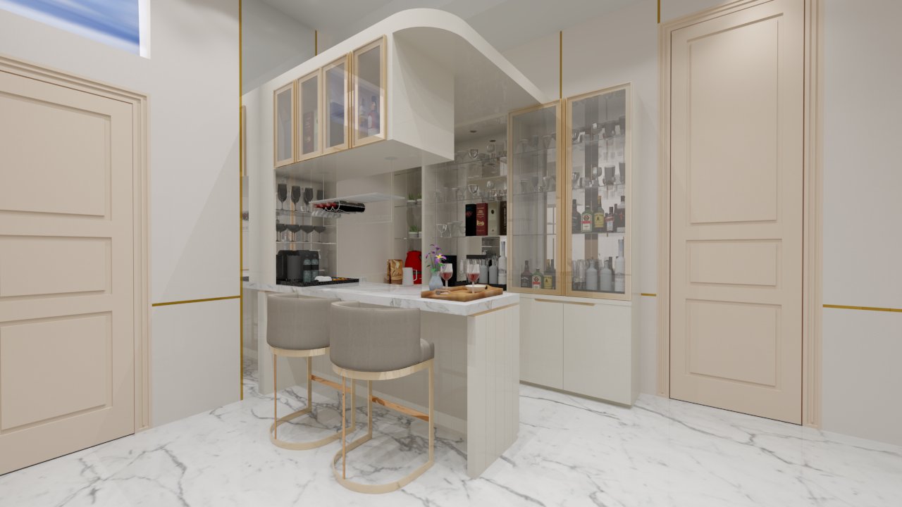 Modern Mini Bar Design Inspiration with Gold Accents that Make the Room Look More Exclusive and Classy