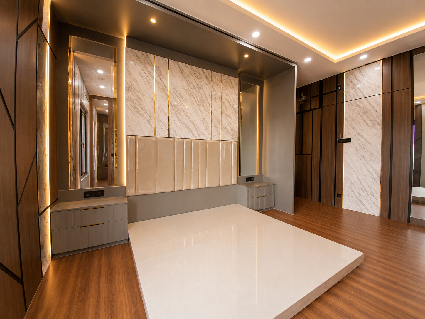 Elegant Marble & Wood Design
