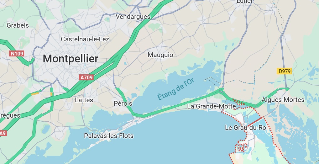 Carte de Montpellier Grau du Roi
