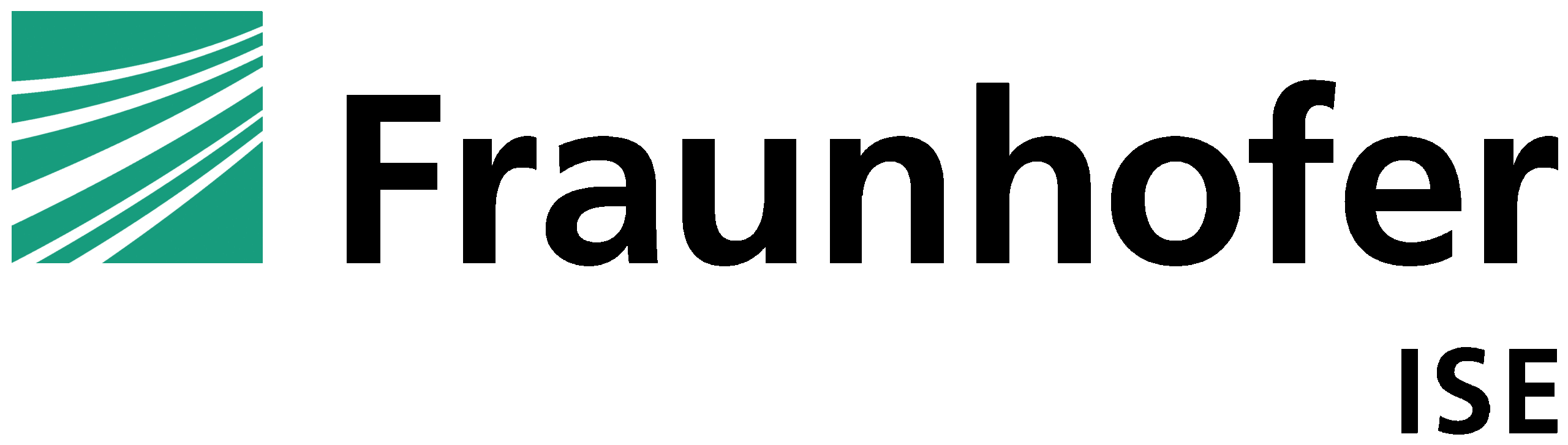 Fraunhofer ISE Logo mit grünem Quadrat und weißen Linien.
