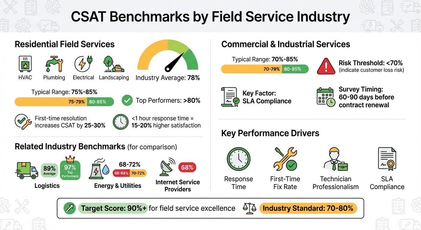 CSAT Benchmarks by Field Service Industry: Performance Standards and Key Metrics
