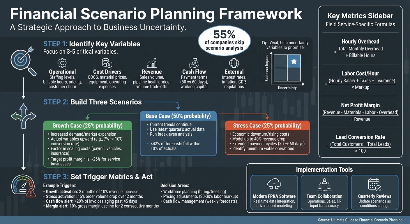 Financial Scenario Planning Framework: 3-Step Process for Service Businesses