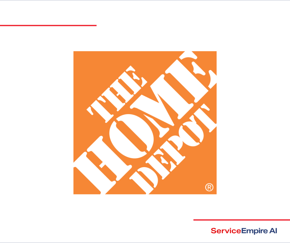the home depot logo on white background