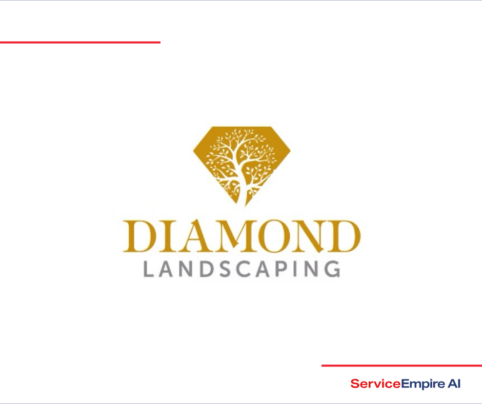 diamond landscaping logo on white background