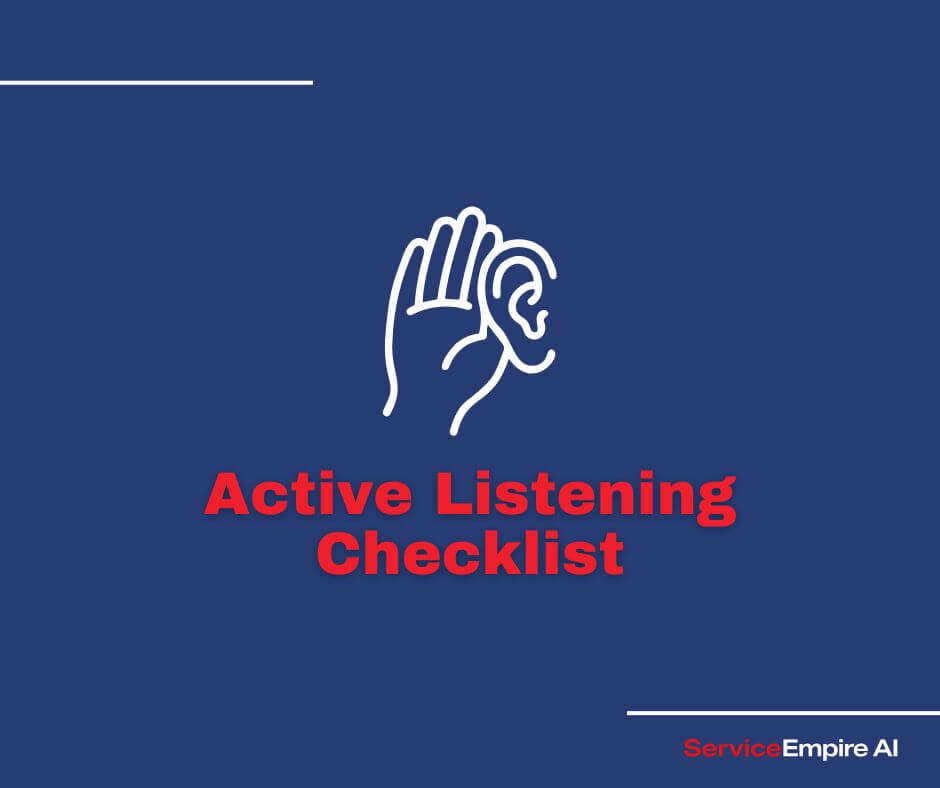 navy background, listening icon, words "active listening checklist"