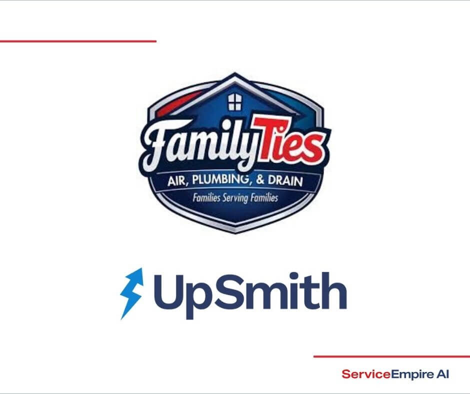 family ties and upsmith logos on white background