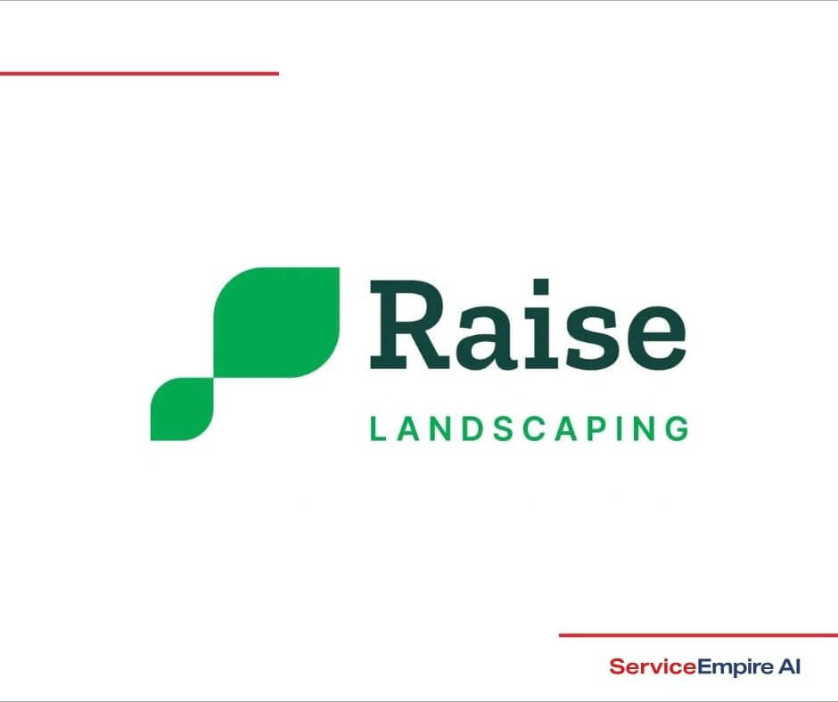 raise landscaping logo on white background