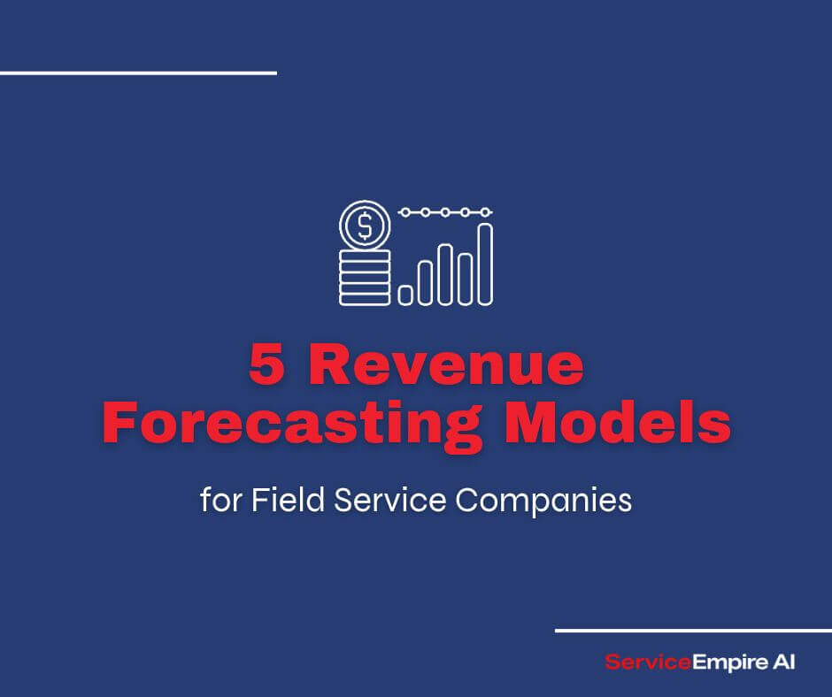 navy background, financial plan icon, words "5 Revenue Forecasting Models"