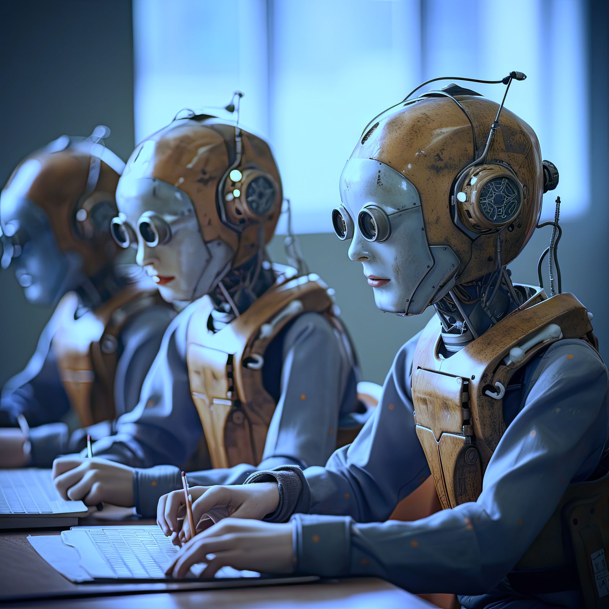 AI Native - Robots Working - Futuristic