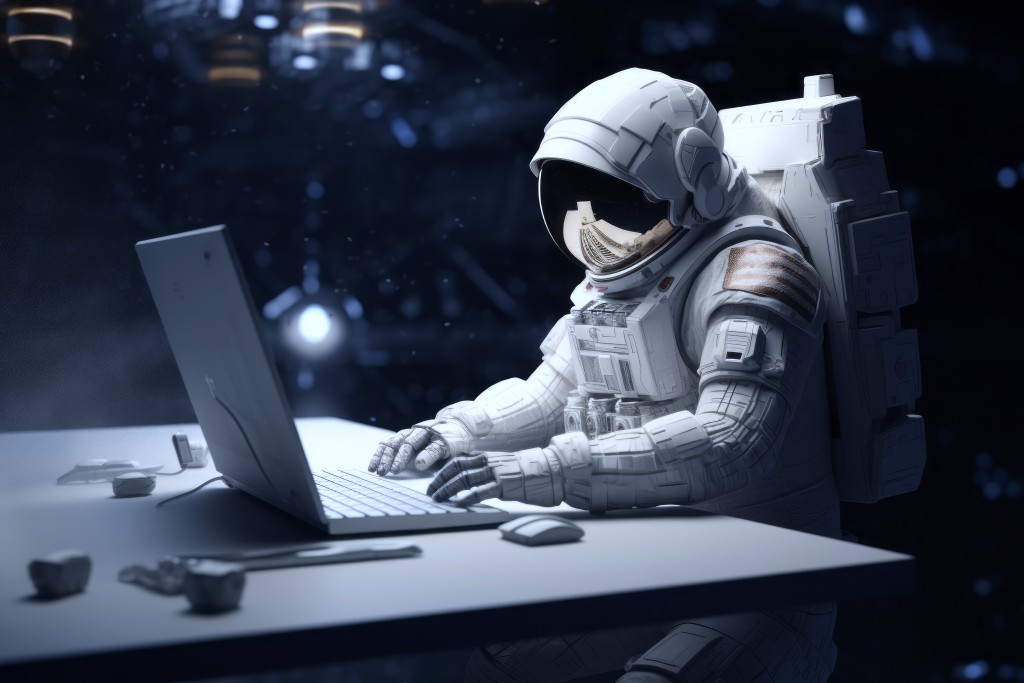 Astronaut working