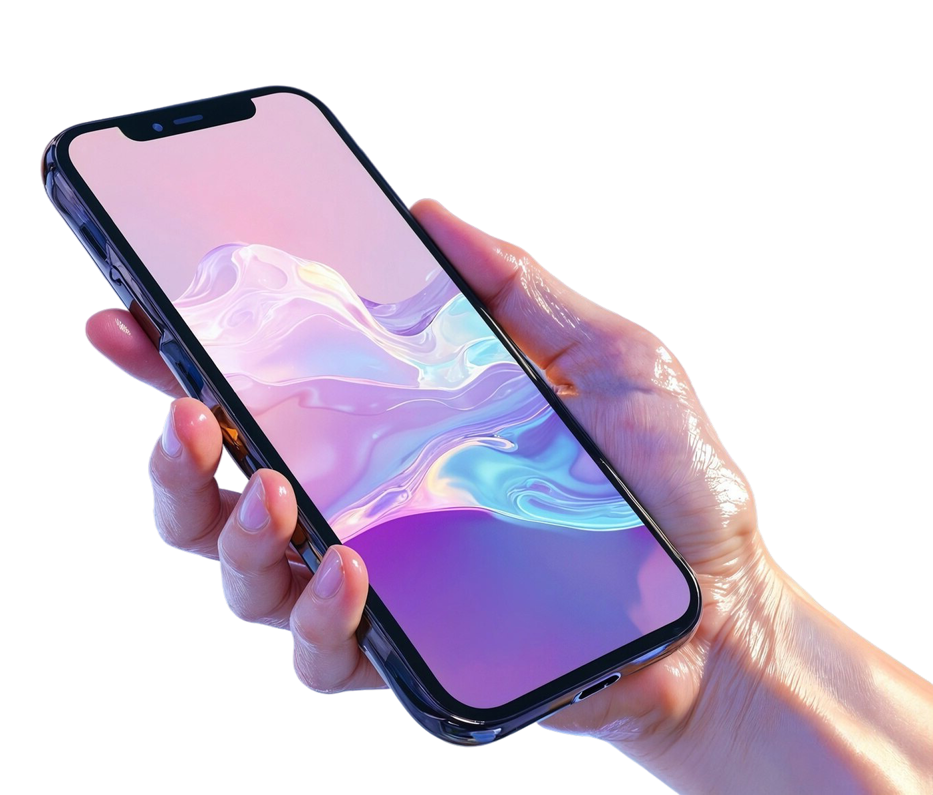 Hand holding a smartphone reviewing a live mobile site, launched by our web design agency in South Carolina