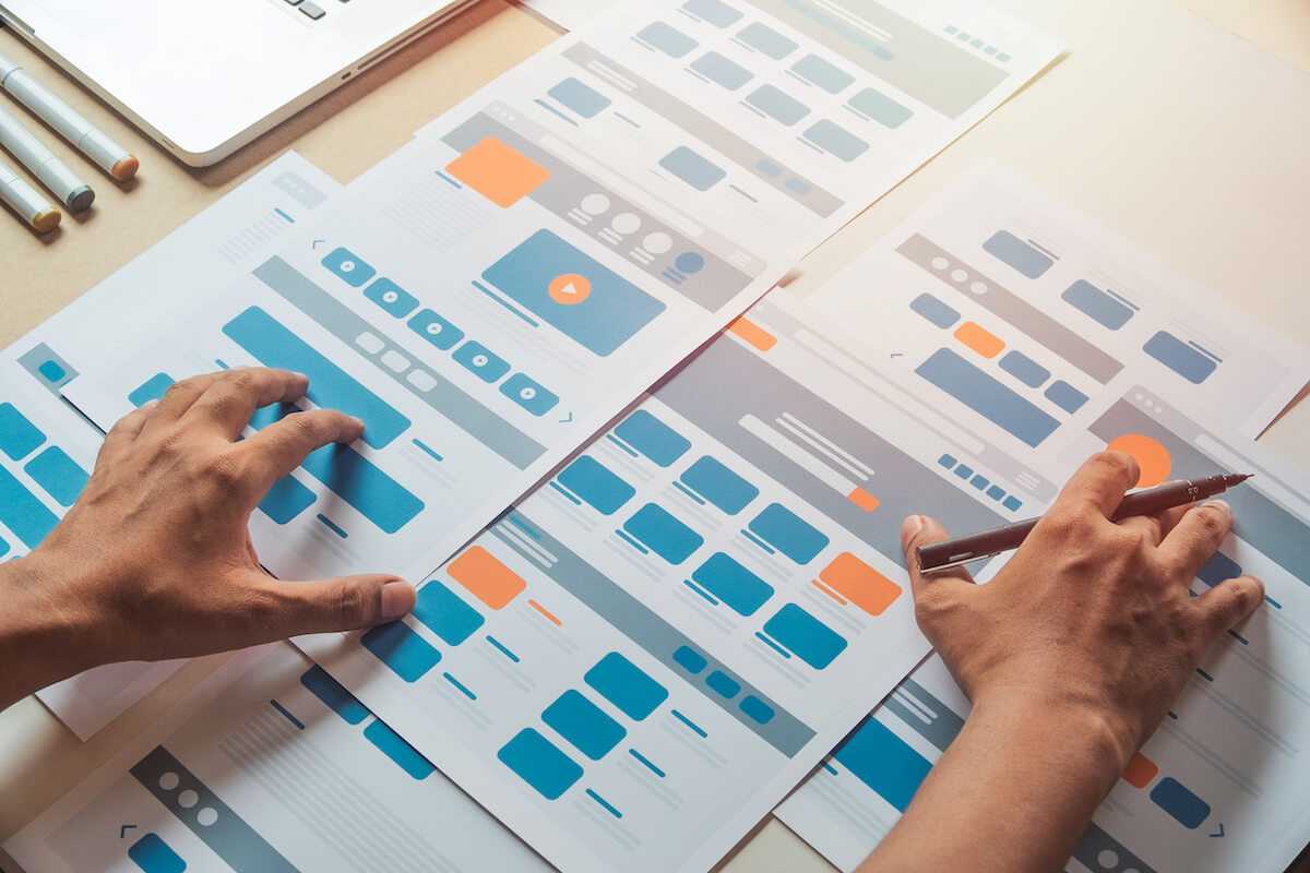 ESG framework: developer laying out some prototypes