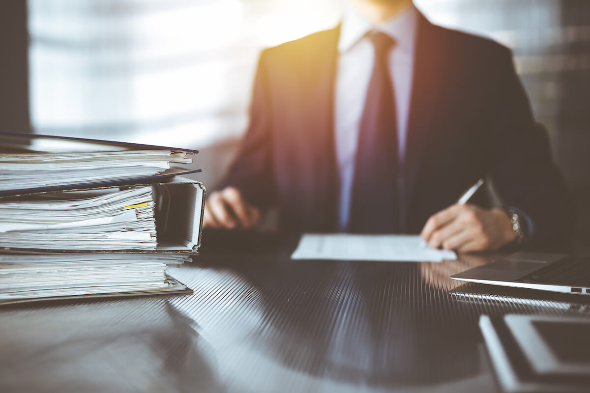 Entrepreneur signing on a document