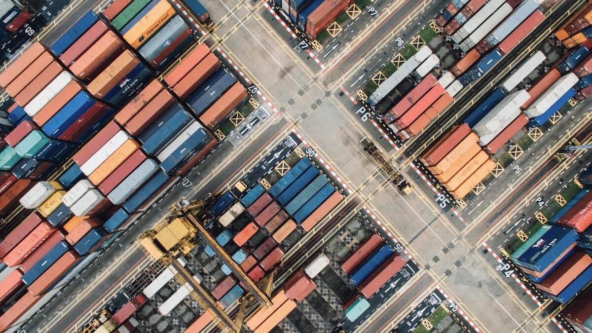 Containers at a port