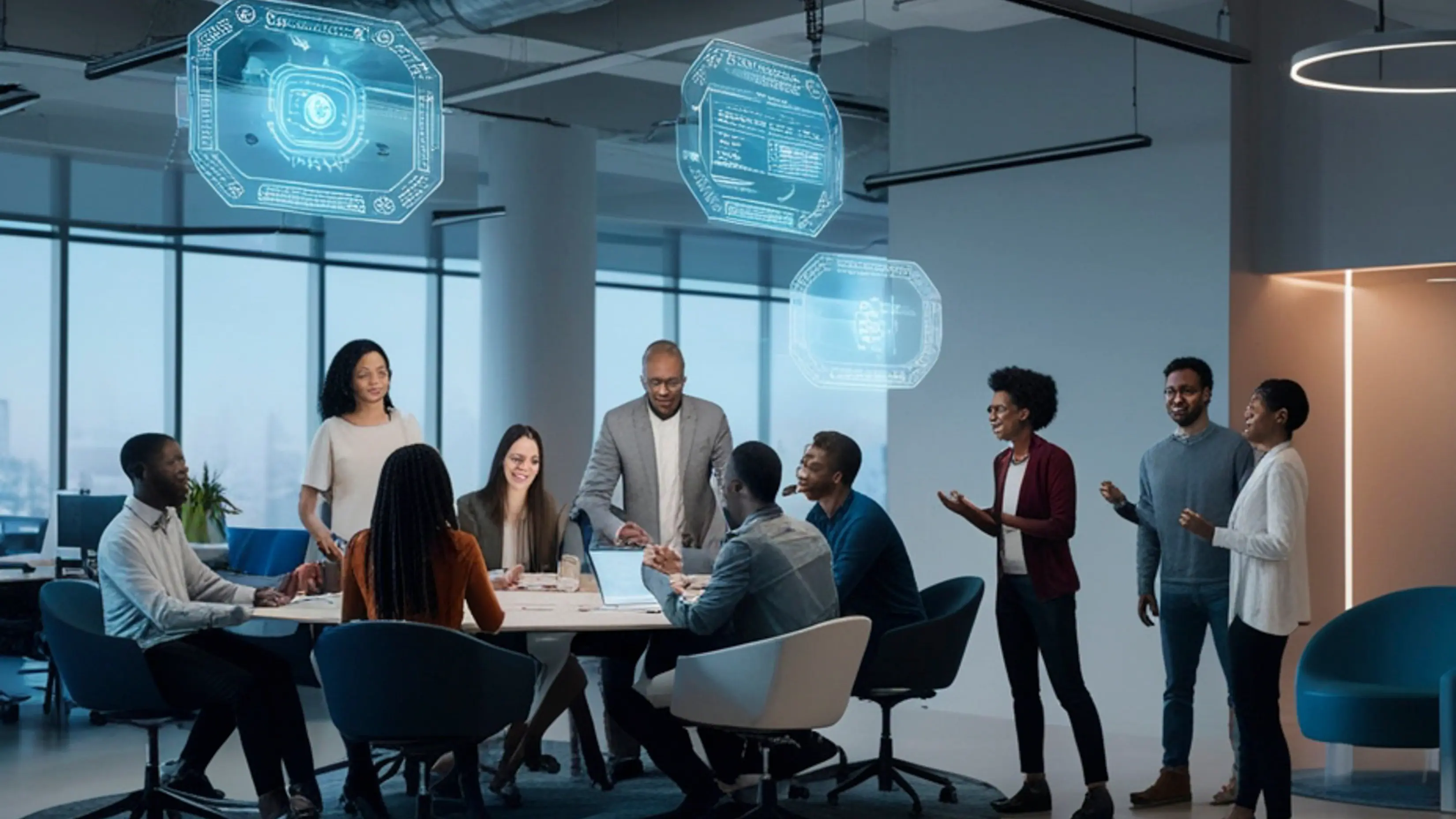 third-party risk assessment tools displayed during a team meeting with digital dashboards and cybersecurity analytics