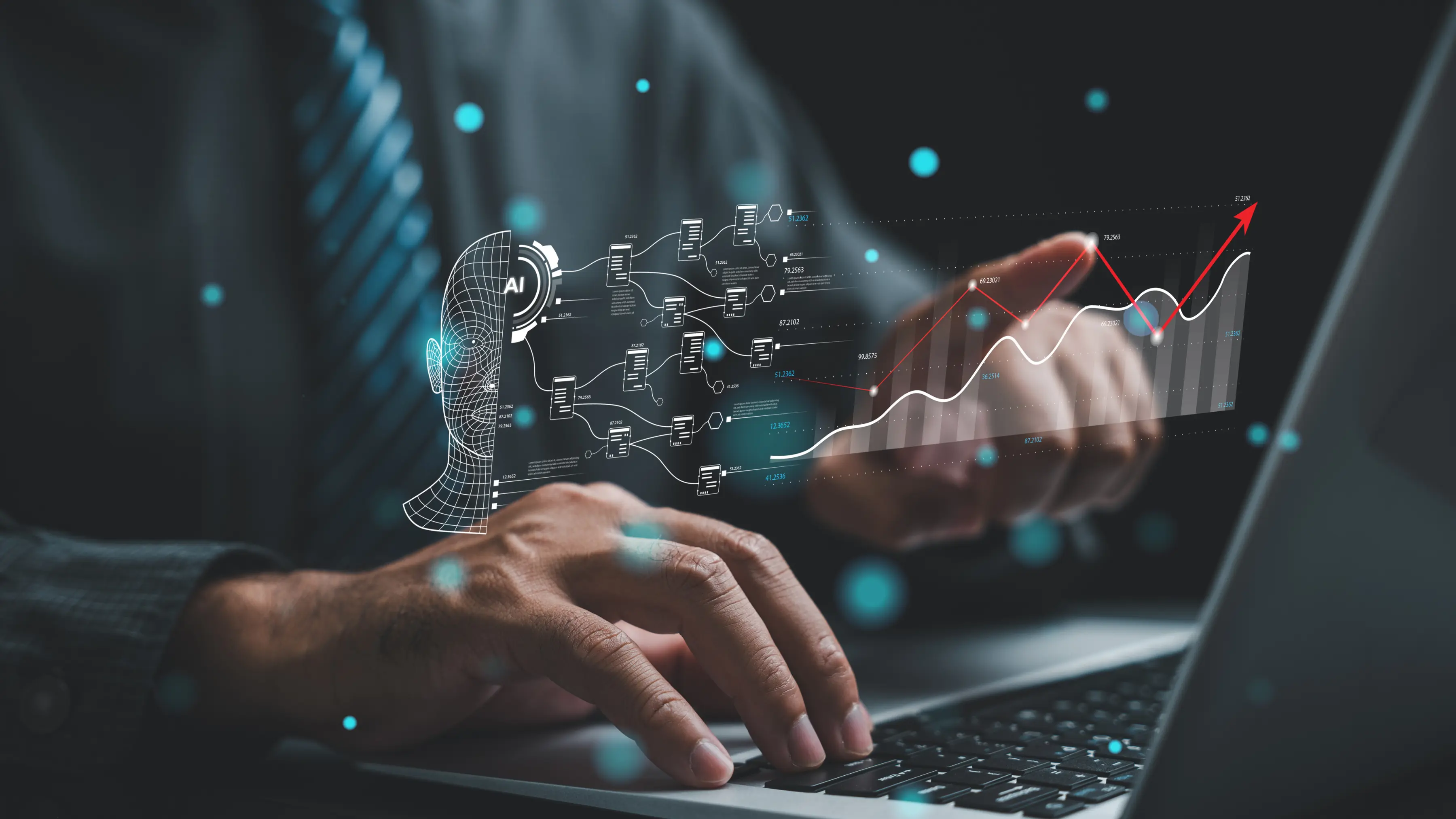 vendor risk management tools illustrated with AI-powered analytics and risk data visualization over a laptop keyboard