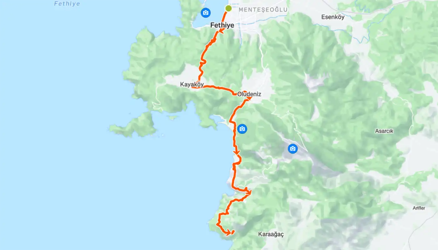 Lycian Way coastal trails similar to Algarve Seven Hanging Valleys Portugal