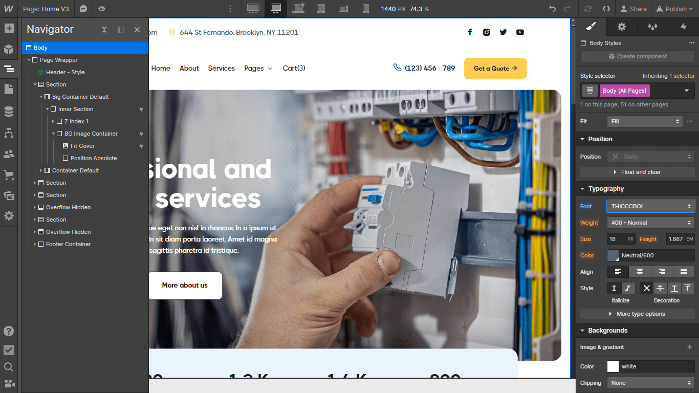 Typography - Handyman X Webflow Template