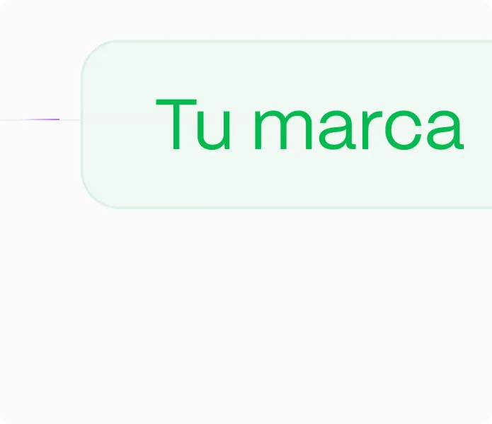 A green and white sign that says tu marca.