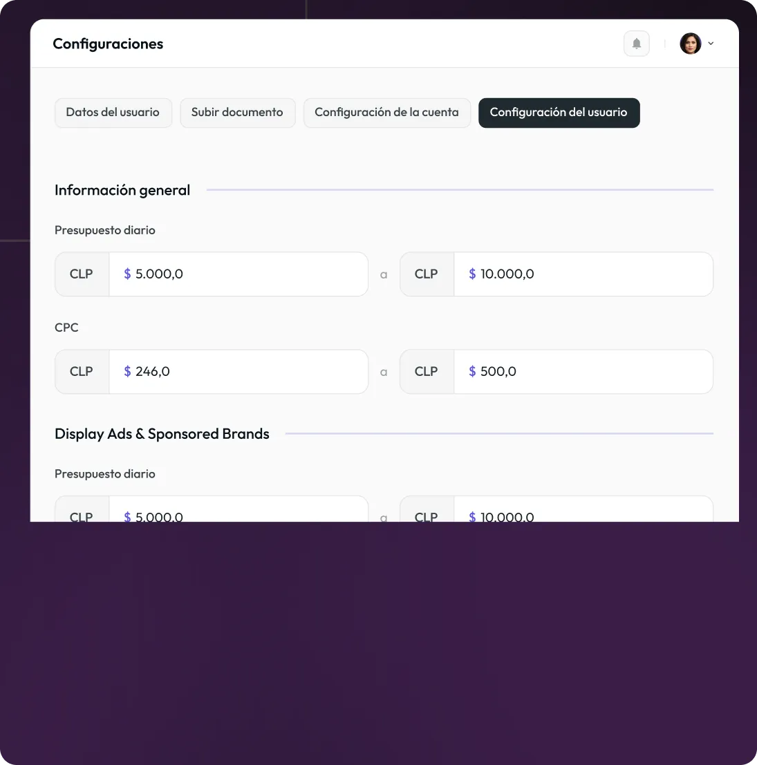 A screenshot of a computer screen with a purple background.