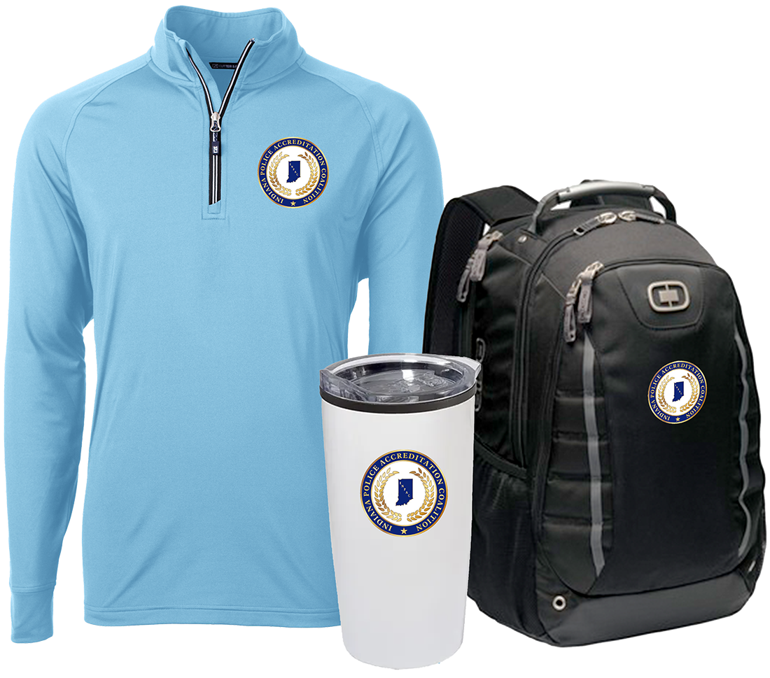 Indiana Police Accreditation branded apparel and accessories